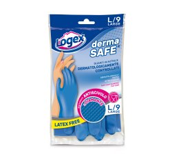 Guanti in nitrile Dermasafe - taglia L - blu - Logex Professional