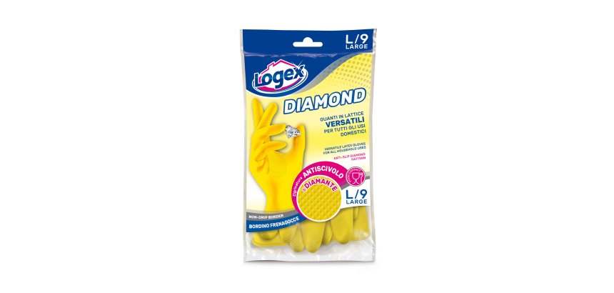 Guanti in lattice Diamond - taglia L - giallo - Logex Professional