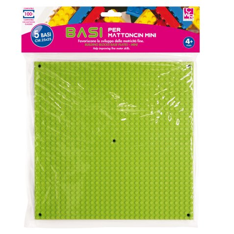 Base costruzioni Micro - in ABS - 25 x 25 cm - colori assortiti - CWR