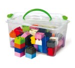 Mattoncini Midi da costruzione - in ABS - colori assortiti - CWR - bauletto da 70 pezzi