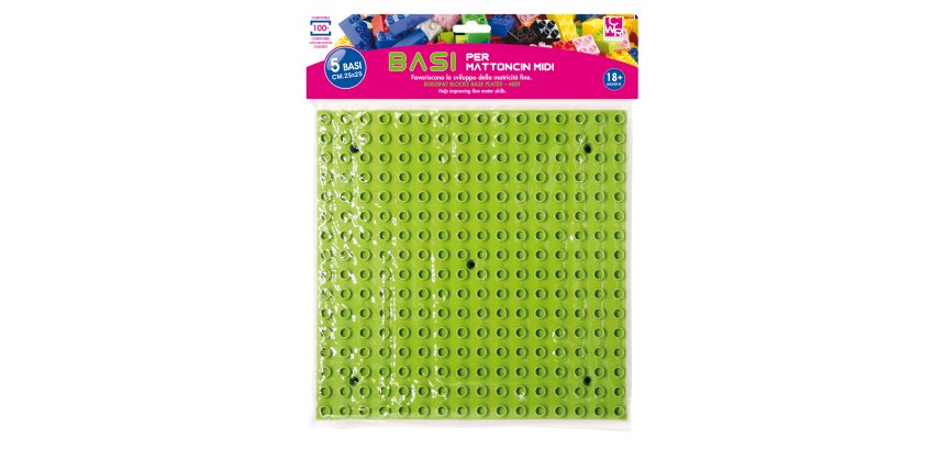 Base costruzioni Midi - in ABS - 25 x 25 cm - colori assortiti - CWR - conf. 5 pezzi