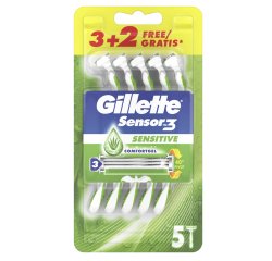 Gillette Sensor 3 Sensitive - confezione usa&getta 3 + 2 pezzi