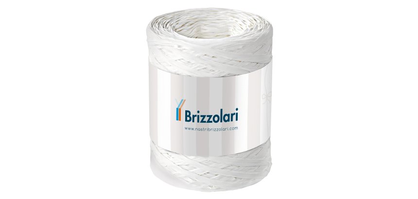 Nastro Rafia sintetica - bianco 01 - 5mmx200mt - Brizzolari