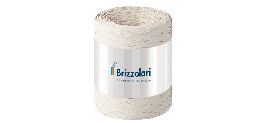 Nastro Rafia sintetica - avorio 25 - 5mmx200mt - Brizzolari