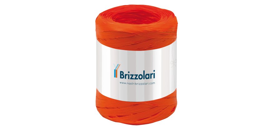 Nastro Rafia sintetica - arancione 12 - 5mmx200mt - Brizzolari