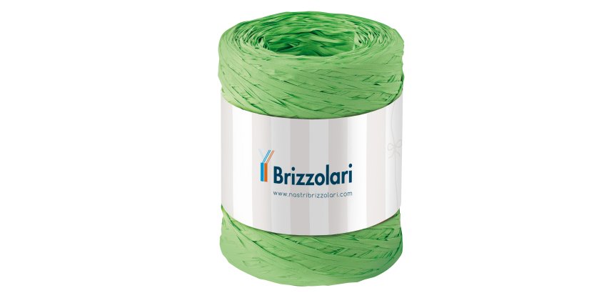 Nastro Rafia sintetica - verde chiaro 10 - 5mmx200mt - Brizzolari