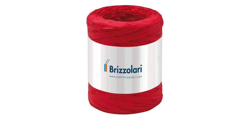 Nastro Rafia sintetica - rosso 07 - 5mmx200mt - Brizzolari