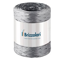 Nastro Rafia sintetica - argento 44 - 5mmx200mt - Brizzolari