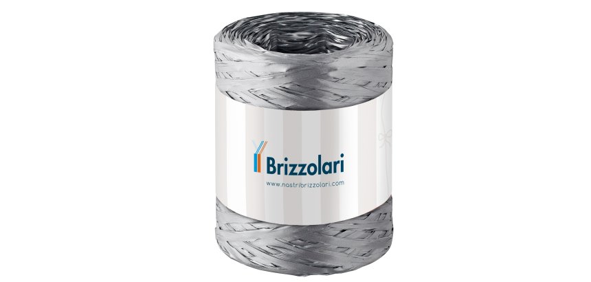 Nastro Rafia sintetica - argento 44 - 5mmx200mt - Brizzolari