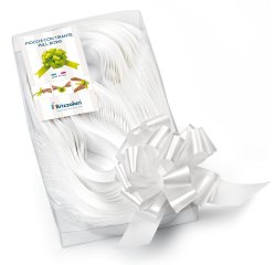 Nastri strip 6800 - in polipropilene - bianco 01 - per fiocco autocomponibile - 31 mm - diametro 13 cm - Brizzolari - conf. 30 pezzi