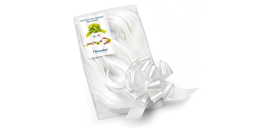 Nastri strip 6800 - in polipropilene - bianco 01 - per fiocco autocomponibile - 31 mm - diametro 13 cm - Brizzolari - conf. 30 pezzi