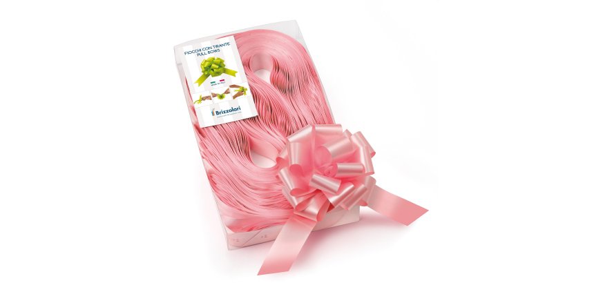 Nastri strip 6800 - in polipropilene - rosa baby 05 - per fiocco autocomponibile - 31 mm - diametro 13 cm - Brizzolari - conf. 30 pezzi