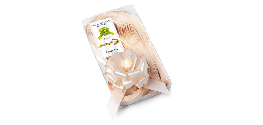 Nastri strip 6800 - in polipropilene - avorio 25 - per fiocco autocomponibile - 31 mm - diametro 13 cm - Brizzolari - conf. 30 pezzi