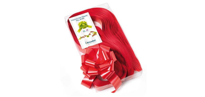 Nastri strip 6800 - in polipropilene - rosso 07 - per fiocco autocomponibile - 31 mm - diametro 13 cm - Brizzolari - conf. 30 pezzi