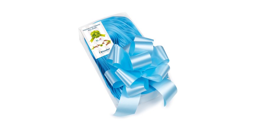 Nastri strip 6800 - in polipropilene - azzurro 06 - per fiocco autocomponibile - 50 mm - diametro 20 cm - Brizzolari - conf. 30 pezzi