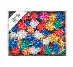 Stelle di nastro liscio 6800 - 10 mm x diam. 5 cm - colori natalizi assortiti - Brizzolari - conf. 100 pezzi