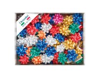 Stelle di nastro liscio 6800 - 10 mm x diam. 5 cm - colori natalizi assortiti - Brizzolari - conf. 100 pezzi
