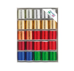 Rocche di nastro 6870 - colori assortiti metal - 10 mm x 10 mt - colori assortiti - Brizzolari - conf. 25 pezzi