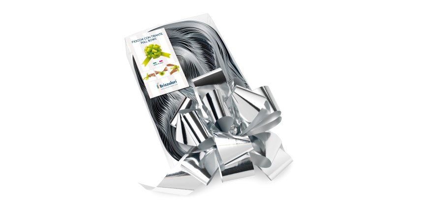 Nastro strip metal 6870 - argento 04 - 50 mm - diam. 20 cm - Brizzolari - conf. 30 pezzi