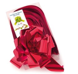 Nastro strip metal 6870 - rosso 07 - per fiocco autocomponibile - 50mm - diametro 20cm - Brizzolari