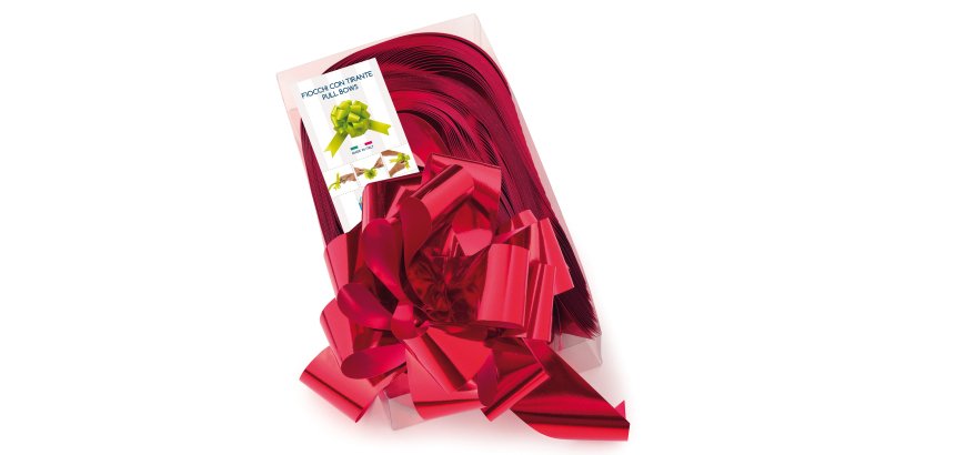 Nastro strip metal 6870 - rosso 07 - per fiocco autocomponibile - 50mm - diametro 20cm - Brizzolari