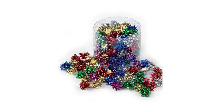 Stelle di nastro metal 6870 - 5 mm - diam. 2,5 cm - colori assortiti - Brizzolari - conf. 100 pezzi