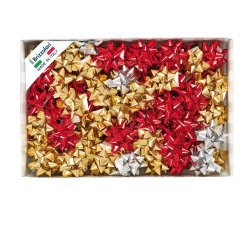 Stelle di nastro metal 6870 - 14 mm - diam. 6,5 cm - colori assortiti - Brizzolari - conf. 100 pezzi