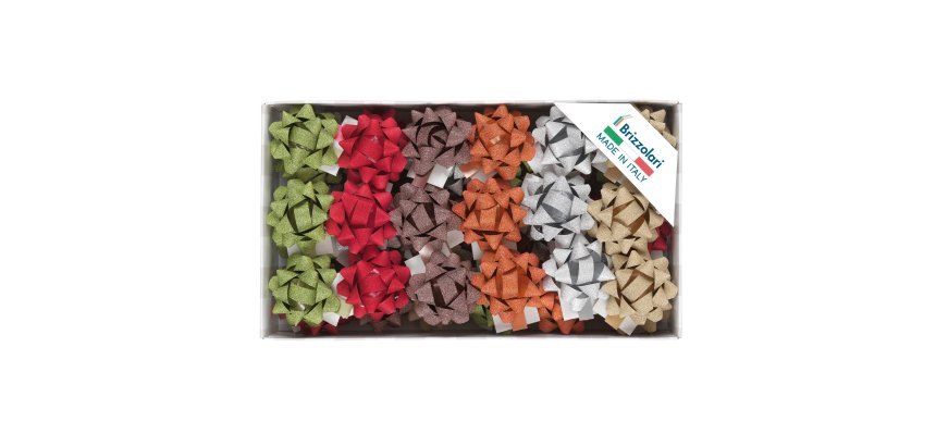 Stelle Glitty 68245 - 10 mm - diam. 5 cm - colori assortiti - Brizzolari - conf. 50 pezzi