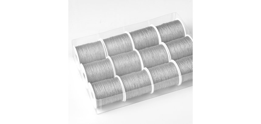 Rocchette cordonetto - 2 capi - 20 mt - argento - Brizzolari - conf. 12 pezzi