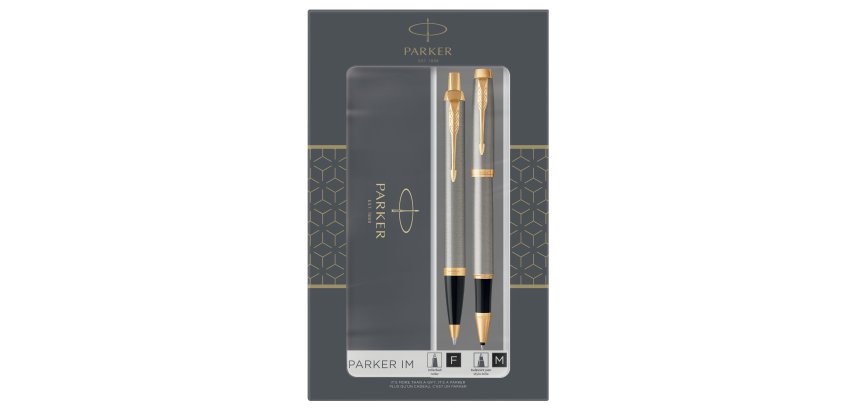 Gift Set Sfera M + roller a sfera IM Brushed metal GT - Parker