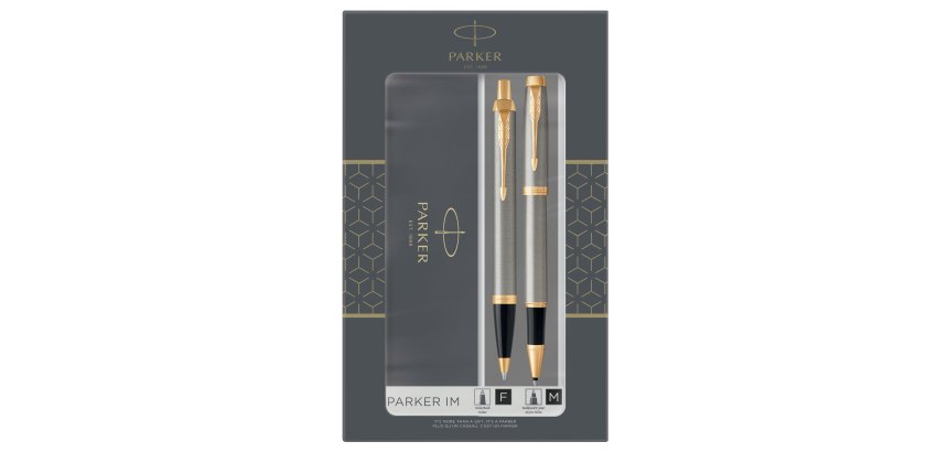 Gift Set Sfera M + roller a sfera IM Brushed metal GT - Parker
