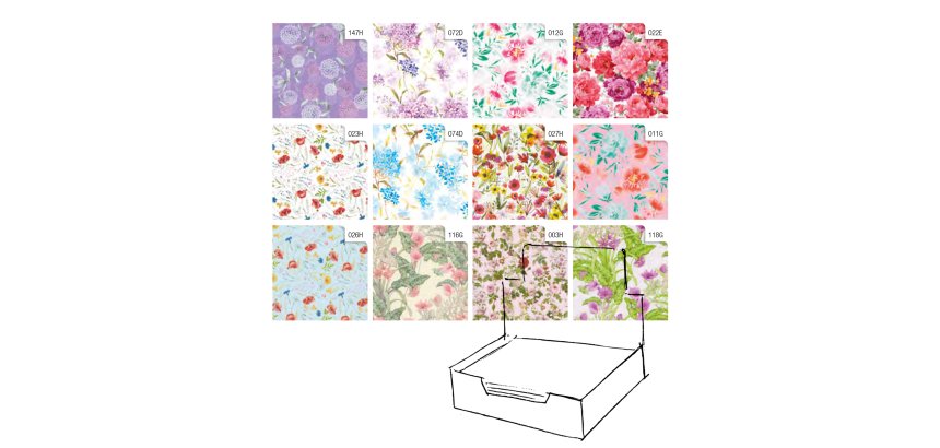Carta regalo - raso - Fiori - 70 x 100 cm - Rex Sadoch - scatola 100 fogli