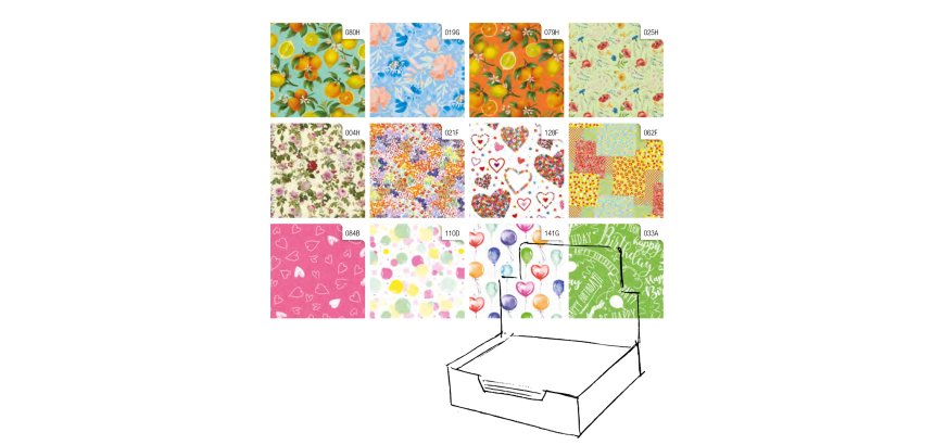 Carta regalo - raso - Primavera - 70 x 100 cm - Rex Sadoch - scatola 100 fogli