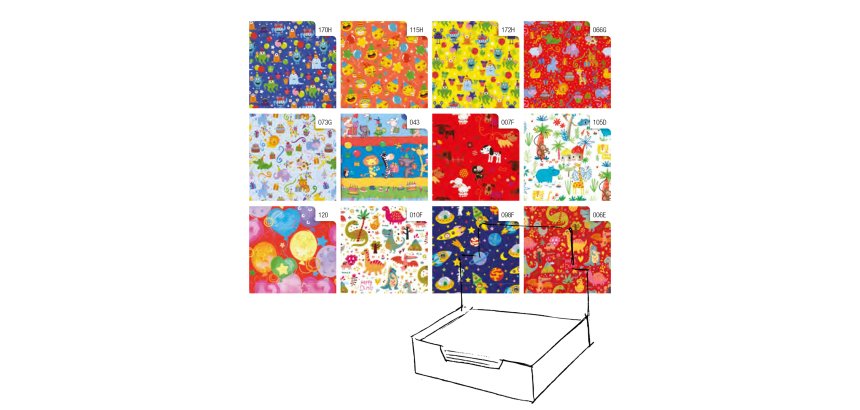Carta regalo - raso - Bambini - 70 x 100 cm - Rex Sadoch - scatola 100 fogli