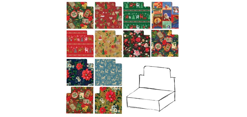 Carta regalo - raso - Country Natale - 70 x 100 cm - Rex Sadoch - scatola 100 fogli
