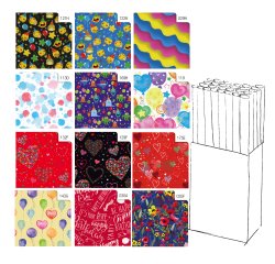 Carta regalo - 2 mt x 70 cm - fantasie assortite - Rex Sadoch - espositore 50 rotoli