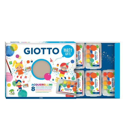 Set 8 astucci da 15 acquerellini - party gifts - diametro 15mm - Giotto