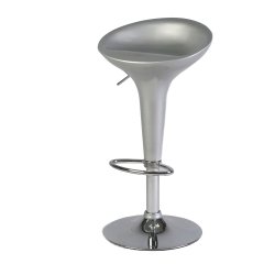 Sgabello Bar - in ABS e acciaio - H 55 / 78 cm - grigio - Serena Group