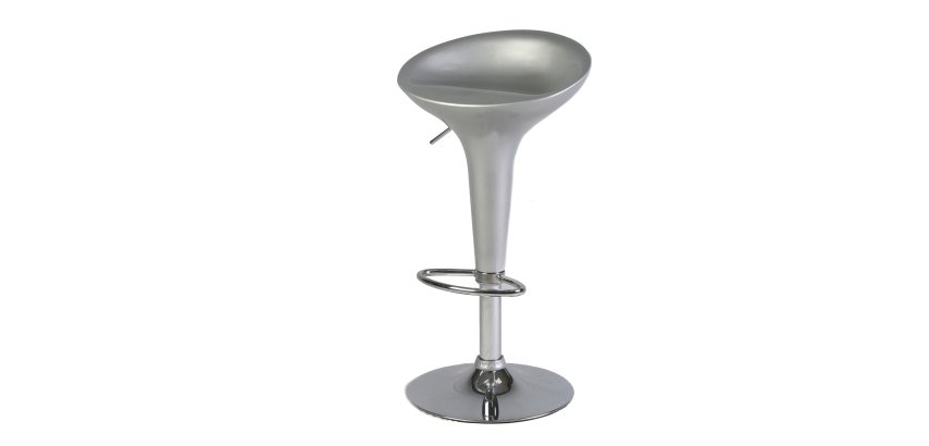 Sgabello Bar - in ABS e acciaio - H 55 / 78 cm - grigio - Serena Group