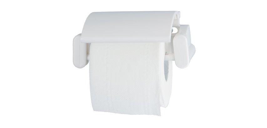Portarotolo carta igienica ABS - 17 × 11,7 × 7 cm - bianco - Medial