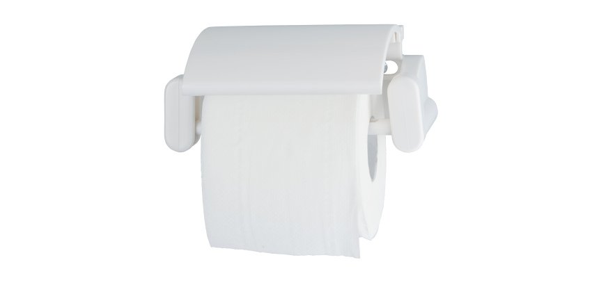 Portarotolo carta igienica ABS - 17 × 11,7 × 7 cm - bianco - Medial
