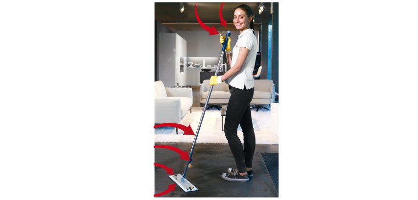 Kit completo sistema di pulizia Spraypro - manico + telaio + 2 top in microfibra + 5 panni vetro - Vileda