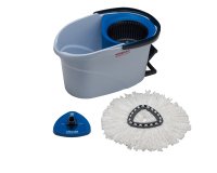 Kit completo UltraSpin Mini di pulizia - secchio con strizzatore ruotante + telaio + mop microfibra - Vileda