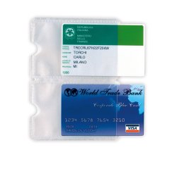 Busta porta card - 5,8x8,7 cm - 2 tasche - trasparente - Sei Rota