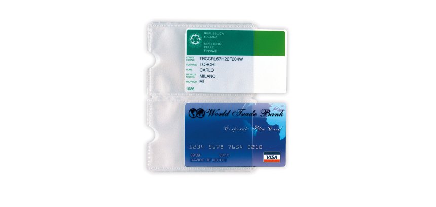 Busta porta card - 5,8 x 8,7 cm - 2 tasche - trasparente - Sei Rota