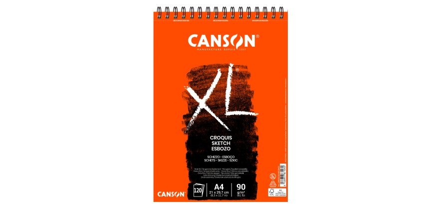 Album XL Croquis - A4 - 90 gr - 120 fg - bianco - Canson
