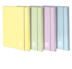 Cartella Pastel One Color - con elastico - 3 lembi - 26 x 35 cm - dorso 12 mm - colori assortiti - Blasetti