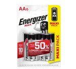 Pila stilo AA - 1,5V - Max alcalina - Energizer - blister 6 pezzi