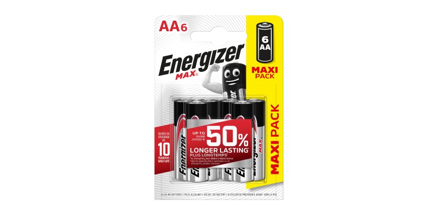 Pila stilo AA - 1,5V - Max alcalina - Energizer - blister 6 pezzi