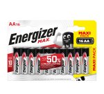 Pila stilo AA - 1,5V - Max alcalina - Energizer - astuccio 16 pezzi